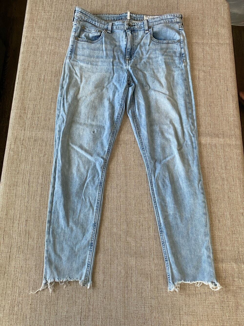 Rag & Bone Cate Mid Rise Skinny Jeans Womens 30 Jade Light Wash Distressed